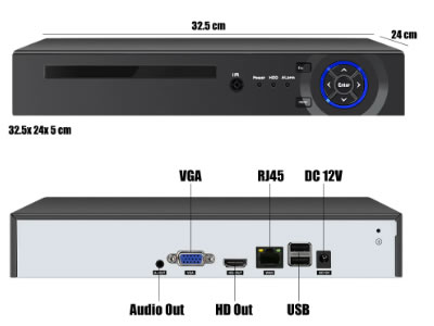 USAFEQLO H8 16CH POE NVR Recorder H.265 Surveillance Security Video Recorder