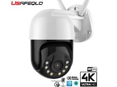 USAFEQLO X49 8MP WIFI IP Camera Outdoor HD Full Color Night Vision PTZ Camera with 128GB